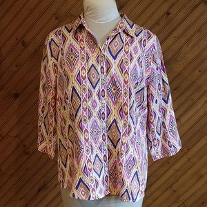 Chico's Women's Size 1 Tunic Blouse 109% Linen